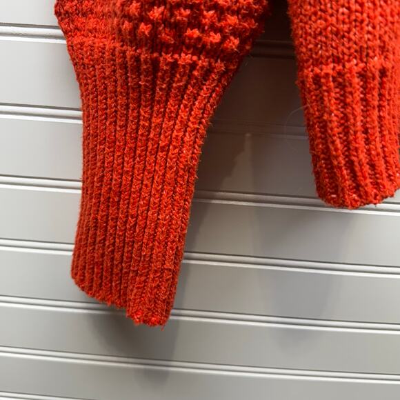 Caligraphie Orange Multi Textured Knit Sweater Size L - Picture 6 of 11